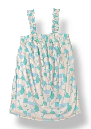 Emily Wonder Soft Green Geometric Sundress Size Large Summer,‎ Casual, Beach thumbnail 1