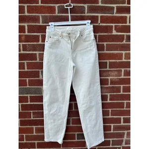 H&M White High Rise Straight Leg Jeans Womens US 2 EU 34 Denim Pants thumbnail 2