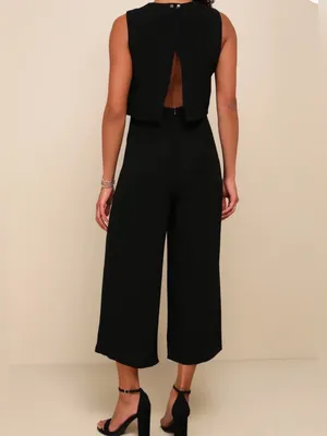 Lulus Glam bition black backless midi jumpsuit S thumbnail 2