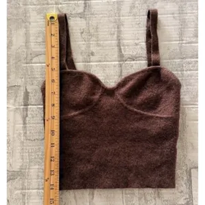 Wilfred Sicily Merino Wool Cashmere Bustier Sweater Tank Top Coquette Luxe Sz XS thumbnail 7