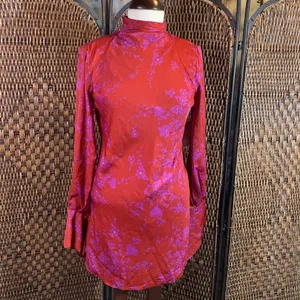 NWT Free People Romantic Combo Red and Purple Dress Size XS thumbnail 4