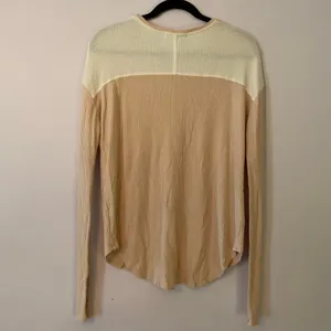 Joah Brown Light Pink Tan Waffle Knit Long Sleeve Loungewear Shirt Small /Medium thumbnail 6