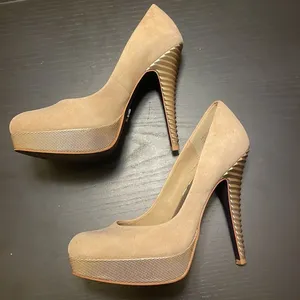 Rachel Roy Suede Platform Heels - Women 8 - Tan thumbnail 1