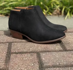 Black Micro Suede Ankle Bootie Size 9 thumbnail 4