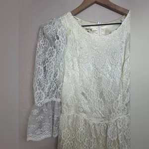 Gunne Sax by Jessica McClintock Vintage 1970’s Ivory Lace Wedding Dress size 7 thumbnail 7