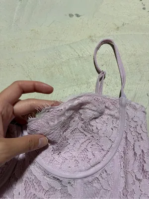 White fox corset bustier top lilac medium lace thumbnail 3