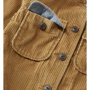 LL Bean Wide Wale Corduroy Button Up Cotton Shirt Jacket Size‎ MEDIUM Pockets thumbnail 2