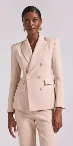 NWT Generation Love Arielle Crepe Blazer XXL Latte Double Breasted thumbnail 1