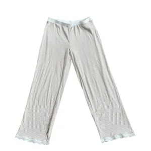 Rachel Ashwell Cottagecore Striped Pajama Pants‎ Lace Trim Lounge Bottoms Smal thumbnail 1