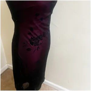 Byer Too Whimsygoth Midi Dress Mesh Black Overlay Pink Underlining Size Small thumbnail 5