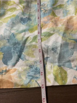 Floral V-Neck Linen Blend Cottagecore Maxi Dress in Pastel Blue & Green thumbnail 9