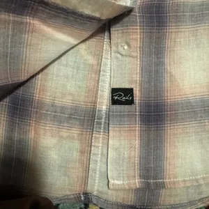 Rails Cotton Button Down Plaid Western Long Sleeve Shirt Small Purple‎ thumbnail 8