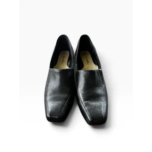 Thom‎ McAn Jodie WW Pumps 7.5W Black Leather Square Toe Block Heel Office Career thumbnail 2