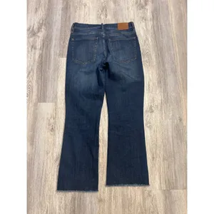 J.Crew Demi Boot Crop Dark Wash High Rise Button Fly Raw Hem Jeans 27 thumbnail 3