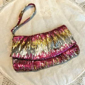 Sequined Clutch Wristlet Pink Silver Gold Prom Wedding Taylor Swift Era’s Tour thumbnail 1