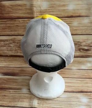 NASCAR Mesh back Team Yellow Hat Cap with driver's number Kyle Busch #18 thumbnail 3