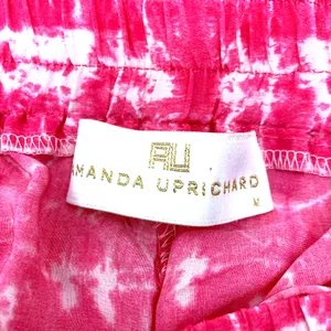 Amanda Uprichard Pink Silk Tie-Dye Wide Leg Pants M Like New thumbnail 11