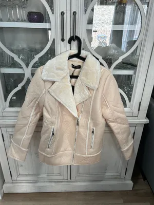 PrettyLittleThing Y2K 90s Faux Fur Shearling Aviator Jacket US4 Moto Biker thumbnail 2