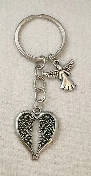 Angel Wings Keychain Charm for Men Women Car Keychain Key Ring Bag Charm thumbnail 1