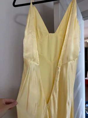 Butter Yellow Slip Dress Size 6 thumbnail 3