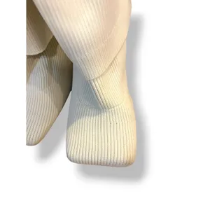 Cream Ribbed Knit Thigh High Boots Square Toe Stiletto Heel Size 9 thumbnail 10