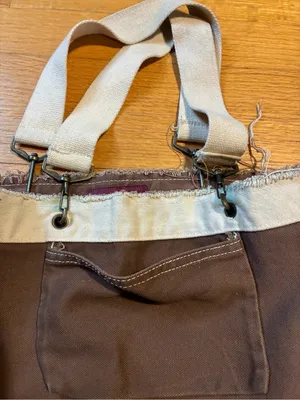 Bungalow 360 Distressed Canvas Tote Bag Brown with Red Cherry Embroidery thumbnail 7