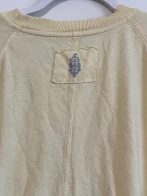 Free People Movement Oversized Cotton T-Shirt Size Medium FP Yellow Shirt Top thumbnail 6