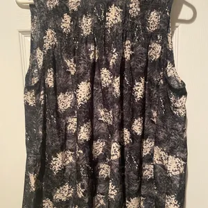 Pre-Owned JOIE Fern Smocked Yoke Top Baltic Print Black, Size L $19, B51 thumbnail 3