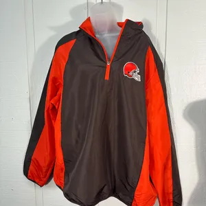 NFL Cleveland Browns 1/4 Zip Windbreaker Size XL NWOT thumbnail 3