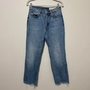 Rag & Bone Alex High Rise Straight Fit Size 27 Raw Hem Cotton Button Fly thumbnail 3