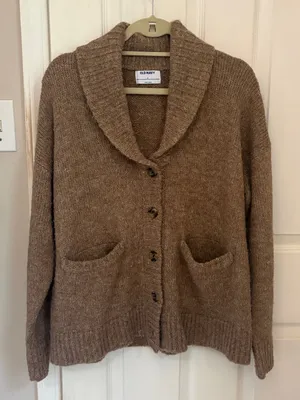 Old Navy Heathered Cozy Shawl Cardigan on Heathered Camel thumbnail 3