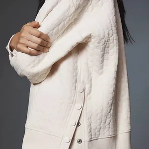 Anthropologie’s Grey State Long Sleeve Quilted Teddy Light Pink Crew Neck thumbnail 3