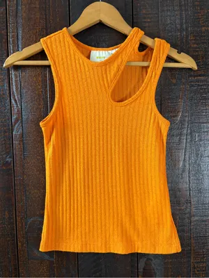 Anthropologie Maeve Ribbed Cut Out Tank Top thumbnail 2