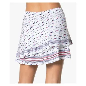 Lucky In Love Ruffled Tiered Tennis Skort Womens S White‎ Abstract Sporty Chic thumbnail 5
