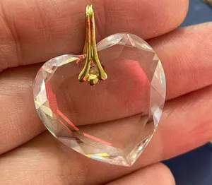 Vintage hearts crystal pendant and earrings set thumbnail 2