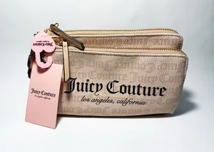 Juicy Couture Heritage Gothic Logo Double Zip Wallet Wristlet Pouch Clutch NWT thumbnail 1