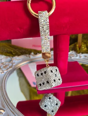 Bling Dice Keychain Bagcharm Silver thumbnail 2