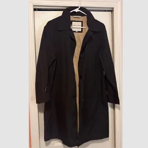 Larry Levine SPORT Trench Coat Rain Jacket Womens Small Black Lined Button Close thumbnail 2