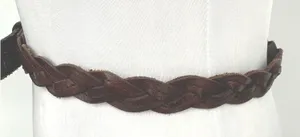 Abercrombie & Fitch Braided Belt Women XS/S Brown Leather Skinny Boho Western thumbnail 1