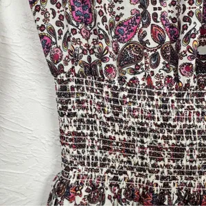 Shoshanna Purple Paisley Silk Dropped Waist Mini Dress Womens 0 Boho Coquette thumbnail 3