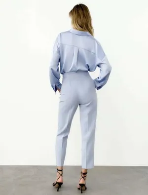 ZARA Light blue cropped pants thumbnail 2