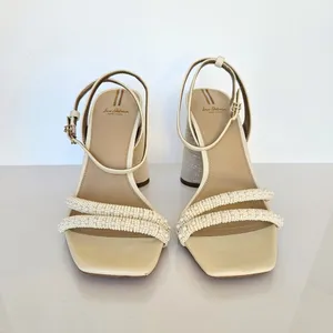 Sam Edelman Women's Ivory Kia Sandal Nappa Beaded Heels US 10‎ thumbnail 8