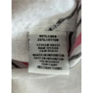 Habitat Button Down Shirt Linen Cotton Striped Tunic Top Womens Small Lagenlook thumbnail 9