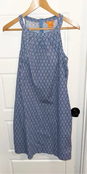 Blue Geometric Halter Dress by Joe Fresh 97% Cotton thumbnail 1
