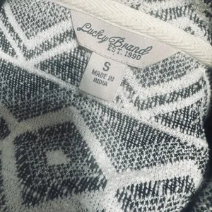 Lucky‎ Brand Women’s Aztec Tribal Knit Jacket Blazer sz S grey cream thumbnail 5