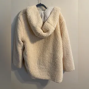 Oversized BDG Urban Outfitters Cream Ivory Sherpa Jacket‎ Size XS/Small thumbnail 3