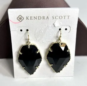 Kendra Scott Corley Black and Gold Earrings‎ thumbnail 1
