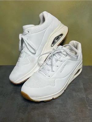Skechers Uno Shimmer Away White Sneakers Women's Size 10 thumbnail 13