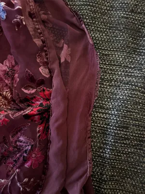 torrid Plum Floral Velvet Draped Kimono Wrap thumbnail 8