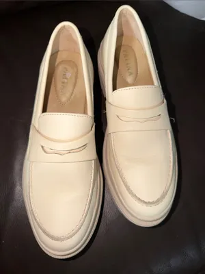 Platform Penny Loafers in Cream Size 8.5 thumbnail 4